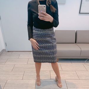 Lilly Pulitzer Navy Boucle Tweed Pencil Skirt SZ 6